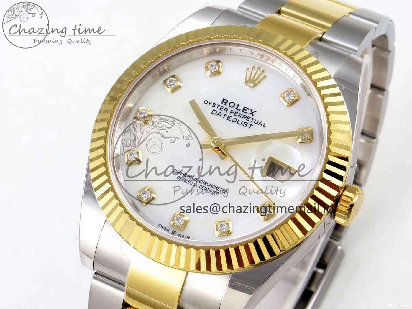 0117 DateJust 41 SS YG ARF 1:1 Best Edition 904L Steel White MOP Dial on Oyster Bracelet SH Sporty 1257
